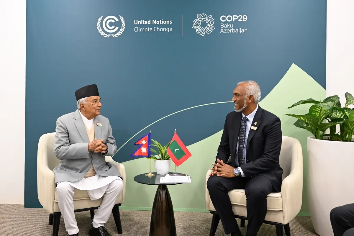 UNFCCC, President Dr. Mohamed Muizzu met with Nepal's President Ramchandra Paudel..jpg